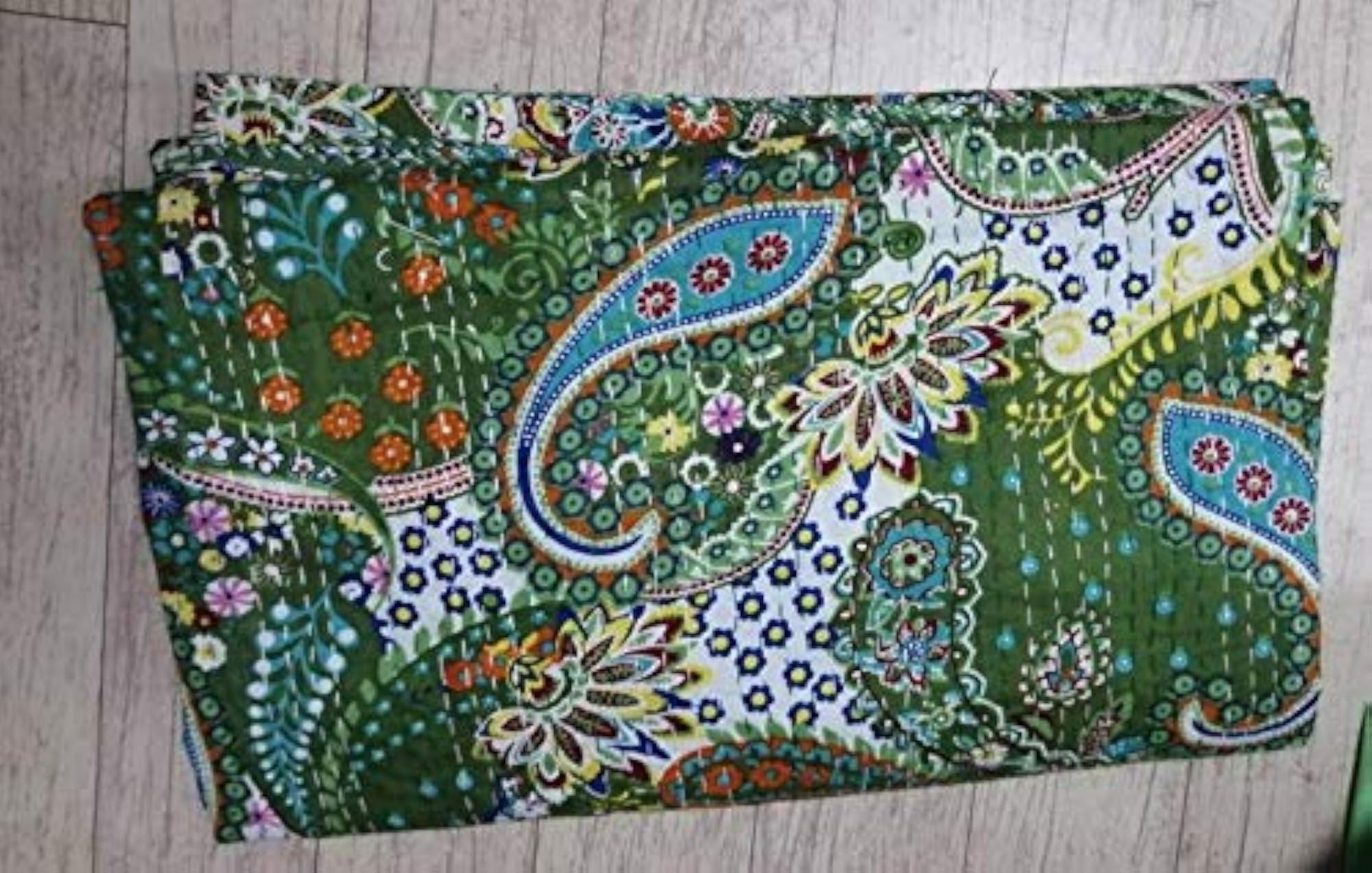 Textile Work Creations Handmade Bedcover, Kantha Quilt